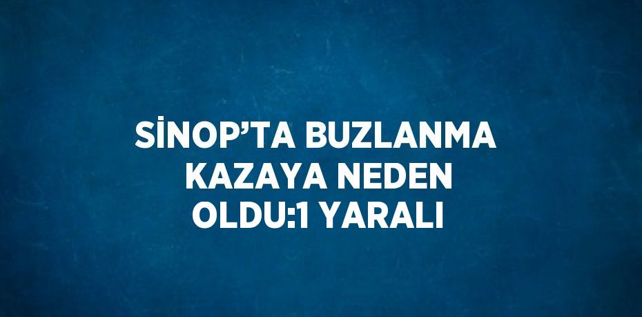 SİNOP’TA BUZLANMA KAZAYA NEDEN OLDU:1 YARALI