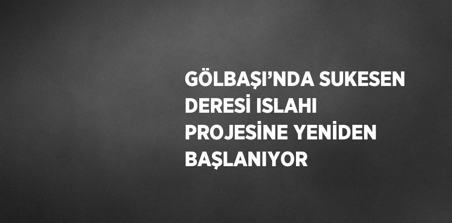 GÖLBAŞI’NDA SUKESEN DERESİ ISLAHI PROJESİNE YENİDEN BAŞLANIYOR