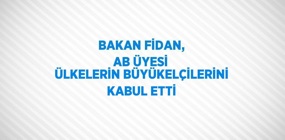 BAKAN FİDAN, AB ÜYESİ ÜLKELERİN BÜYÜKELÇİLERİNİ KABUL ETTİ