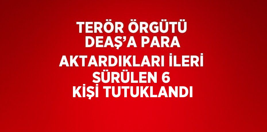 TERÖR ÖRGÜTÜ DEAŞ’A PARA AKTARDIKLARI İLERİ SÜRÜLEN 6 KİŞİ TUTUKLANDI