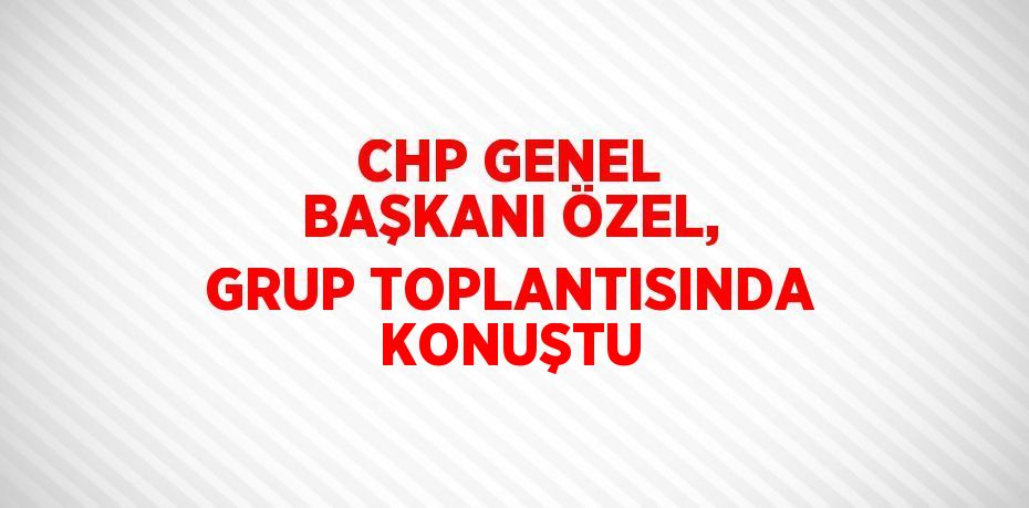 CHP GENEL BAŞKANI ÖZEL, GRUP TOPLANTISINDA KONUŞTU