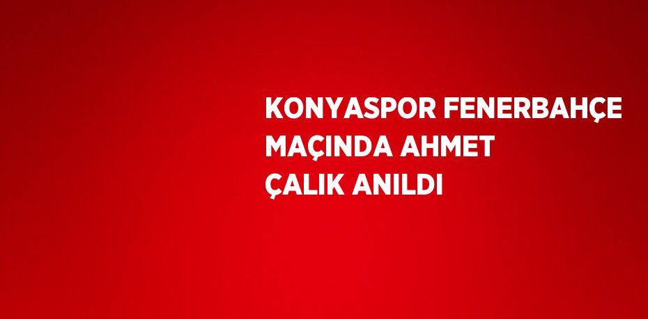KONYASPOR FENERBAHÇE MAÇINDA AHMET ÇALIK ANILDI