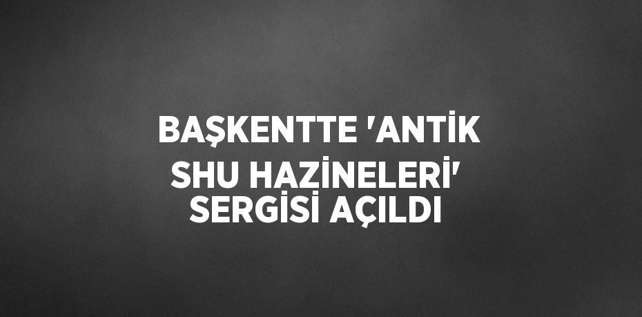 BAŞKENTTE 'ANTİK SHU HAZİNELERİ' SERGİSİ AÇILDI