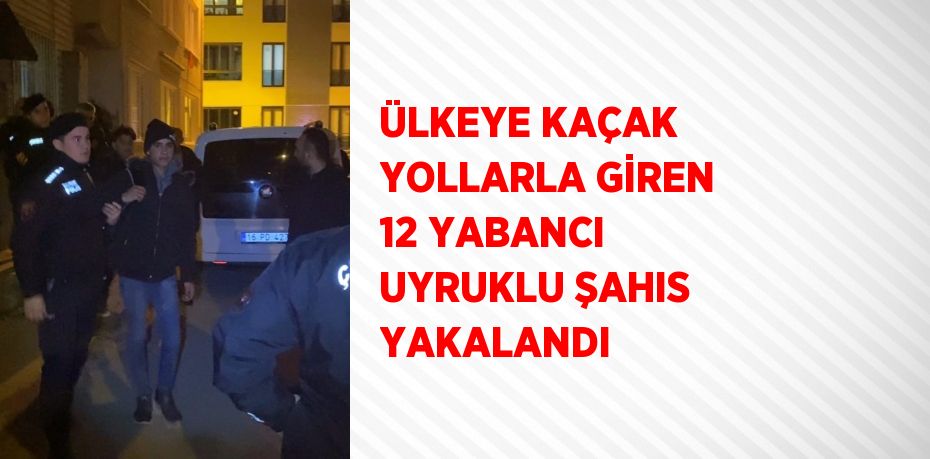 ÜLKEYE KAÇAK YOLLARLA GİREN 12 YABANCI UYRUKLU ŞAHIS YAKALANDI