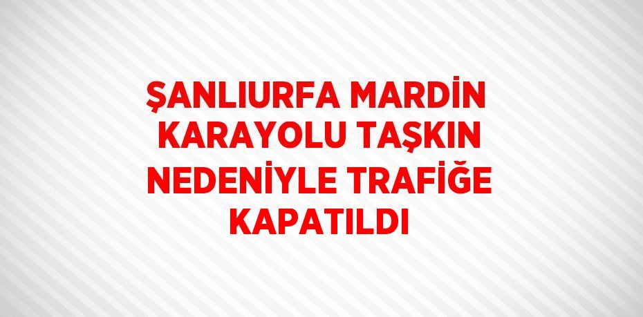 ŞANLIURFA MARDİN KARAYOLU TAŞKIN NEDENİYLE TRAFİĞE KAPATILDI