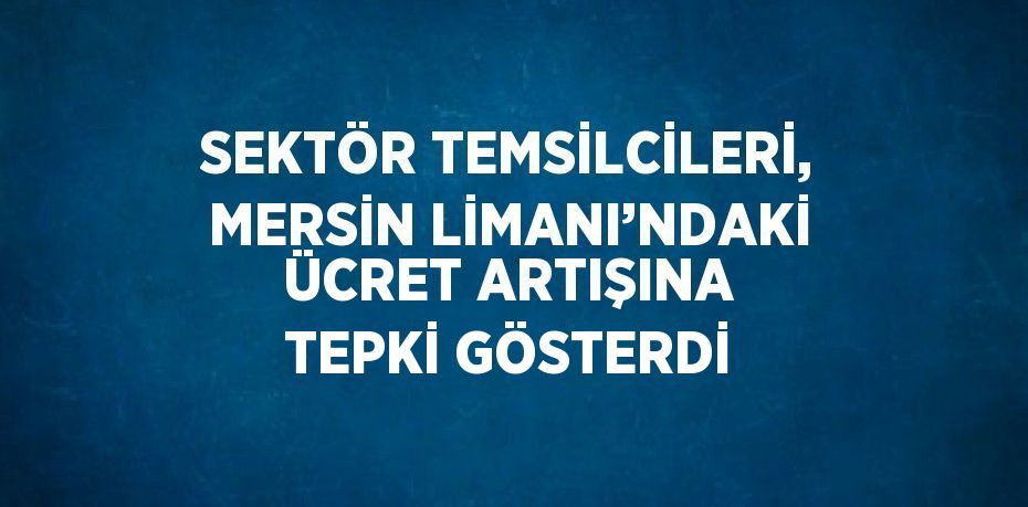 SEKTÖR TEMSİLCİLERİ, MERSİN LİMANI’NDAKİ ÜCRET ARTIŞINA TEPKİ GÖSTERDİ