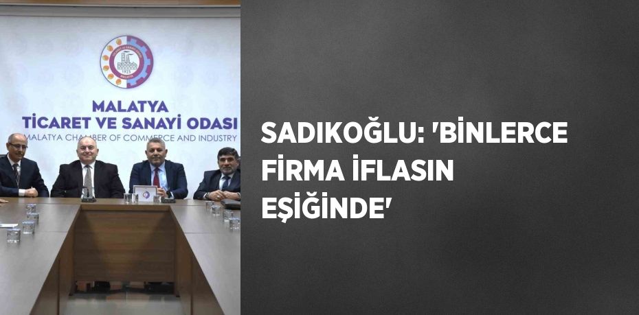 SADIKOĞLU: 'BİNLERCE FİRMA İFLASIN EŞİĞİNDE'