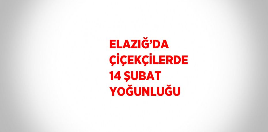 ELAZIĞ’DA ÇİÇEKÇİLERDE 14 ŞUBAT YOĞUNLUĞU