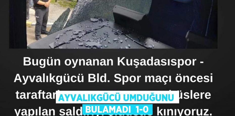 AYVALIKGÜCÜ UMDUĞUNU BULAMADI  1-0