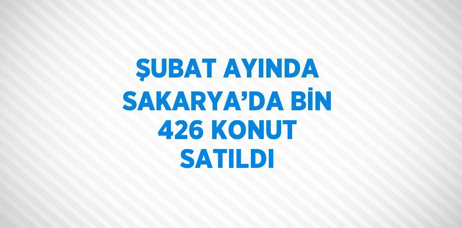 ŞUBAT AYINDA SAKARYA’DA BİN 426 KONUT SATILDI