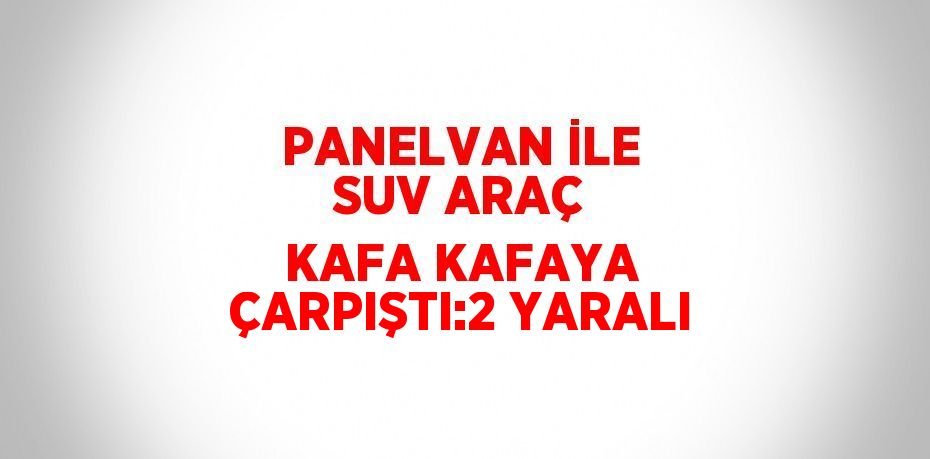PANELVAN İLE SUV ARAÇ KAFA KAFAYA ÇARPIŞTI:2 YARALI
