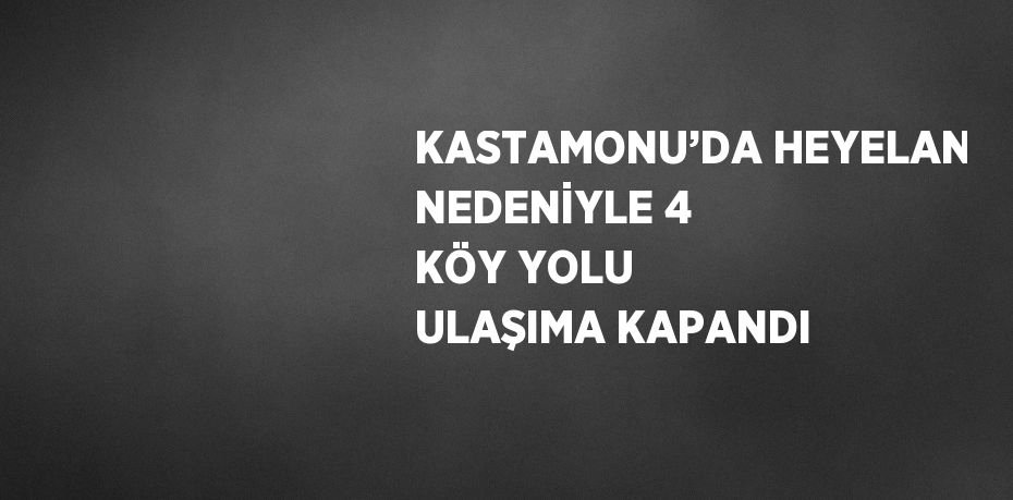 KASTAMONU’DA HEYELAN NEDENİYLE 4 KÖY YOLU ULAŞIMA KAPANDI