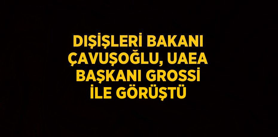 DIŞİŞLERİ BAKANI ÇAVUŞOĞLU, UAEA BAŞKANI GROSSİ İLE GÖRÜŞTÜ