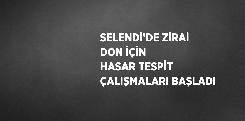SELENDİ’DE ZİRAİ DON İÇİN HASAR TESPİT ÇALIŞMALARI BAŞLADI