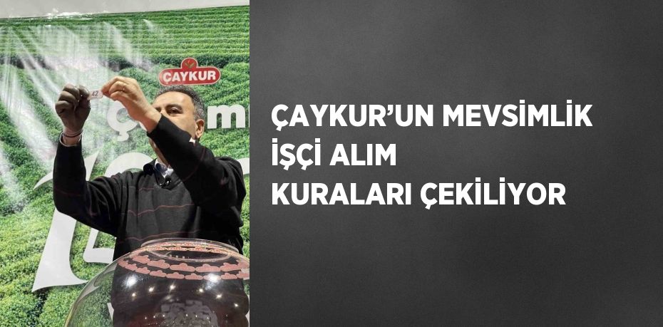 ÇAYKUR’UN MEVSİMLİK İŞÇİ ALIM KURALARI ÇEKİLİYOR