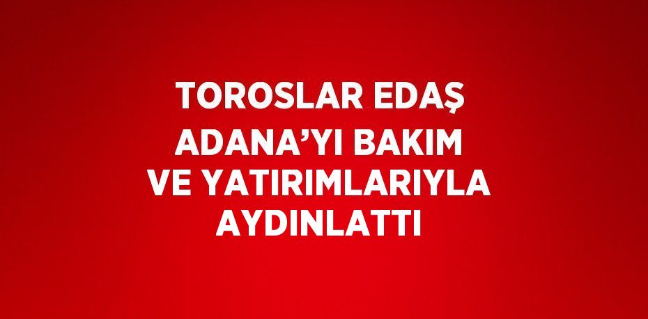 TOROSLAR EDAŞ ADANA’YI BAKIM VE YATIRIMLARIYLA AYDINLATTI