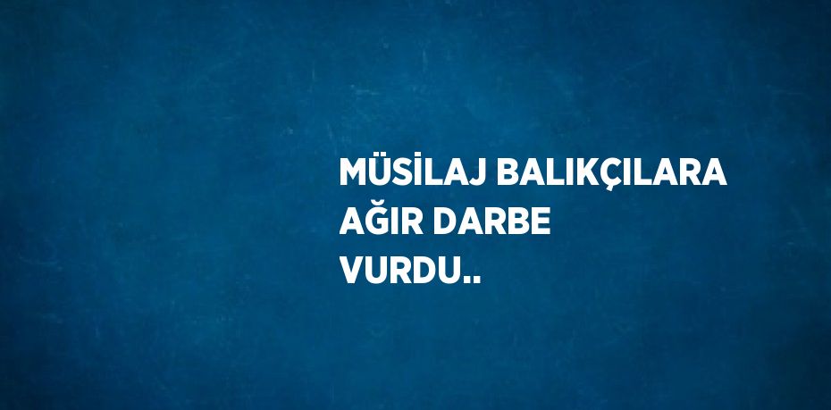 MÜSİLAJ BALIKÇILARA AĞIR DARBE VURDU..