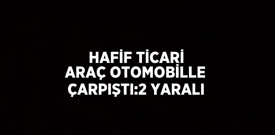 HAFİF TİCARİ ARAÇ OTOMOBİLLE ÇARPIŞTI:2 YARALI