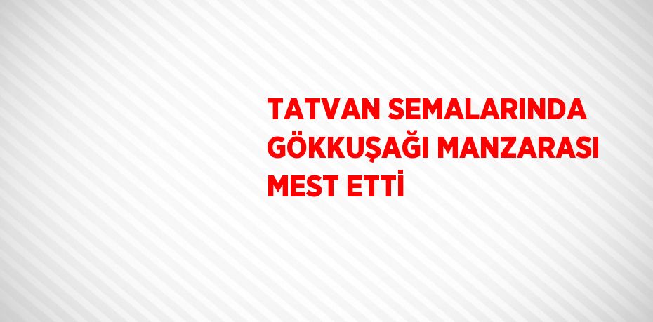 TATVAN SEMALARINDA GÖKKUŞAĞI MANZARASI MEST ETTİ