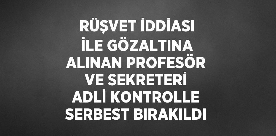 RÜŞVET İDDİASI İLE GÖZALTINA ALINAN PROFESÖR VE SEKRETERİ ADLİ KONTROLLE SERBEST BIRAKILDI