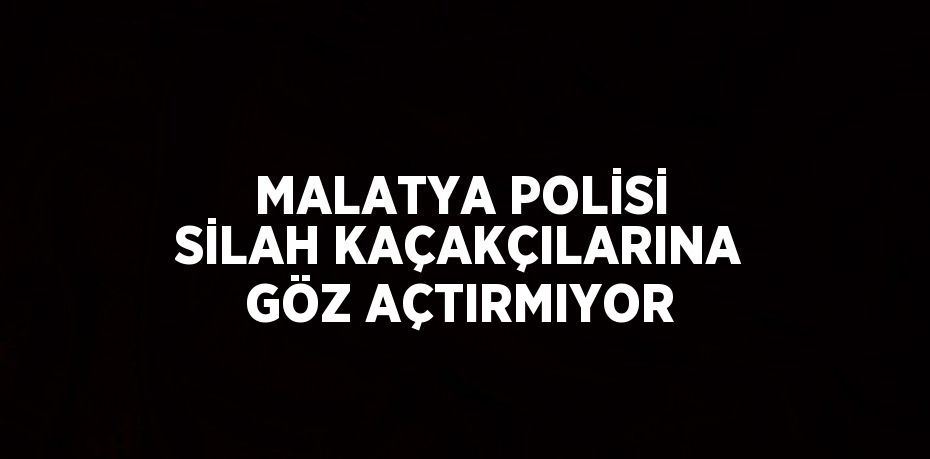 MALATYA POLİSİ SİLAH KAÇAKÇILARINA GÖZ AÇTIRMIYOR