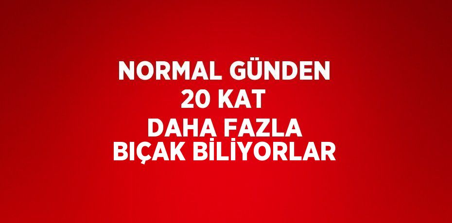 NORMAL GÜNDEN 20 KAT DAHA FAZLA BIÇAK BİLİYORLAR