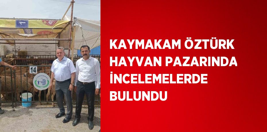 KAYMAKAM ÖZTÜRK HAYVAN PAZARINDA İNCELEMELERDE BULUNDU