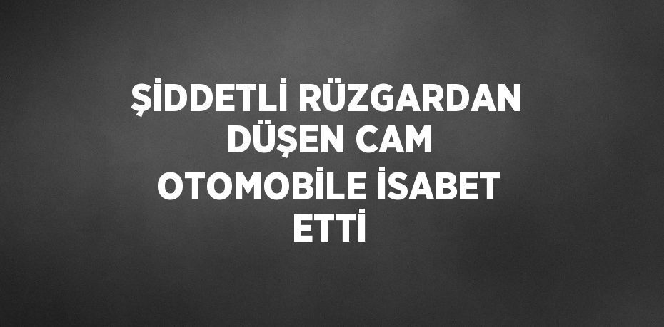 ŞİDDETLİ RÜZGARDAN DÜŞEN CAM OTOMOBİLE İSABET ETTİ