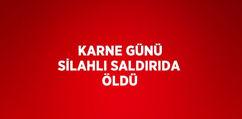 KARNE GÜNÜ SİLAHLI SALDIRIDA ÖLDÜ