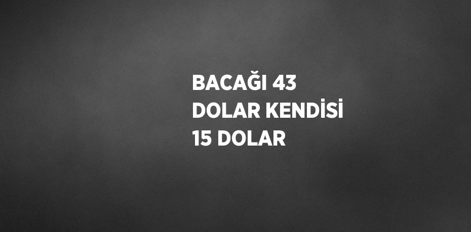 BACAĞI 43 DOLAR KENDİSİ 15 DOLAR