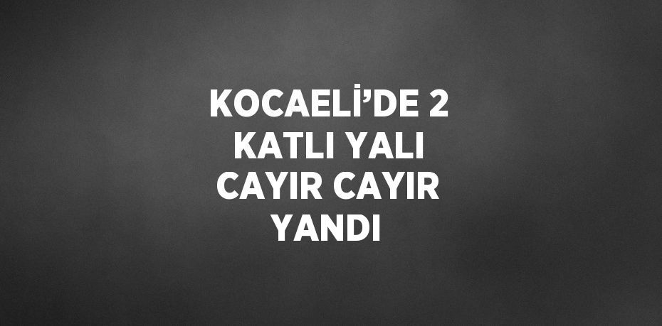 KOCAELİ’DE 2 KATLI YALI CAYIR CAYIR YANDI
