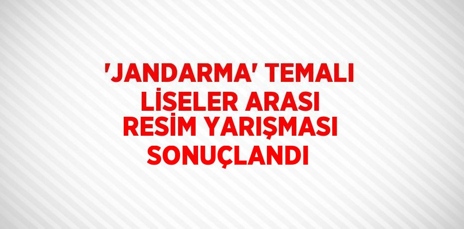 'JANDARMA' TEMALI LİSELER ARASI RESİM YARIŞMASI SONUÇLANDI