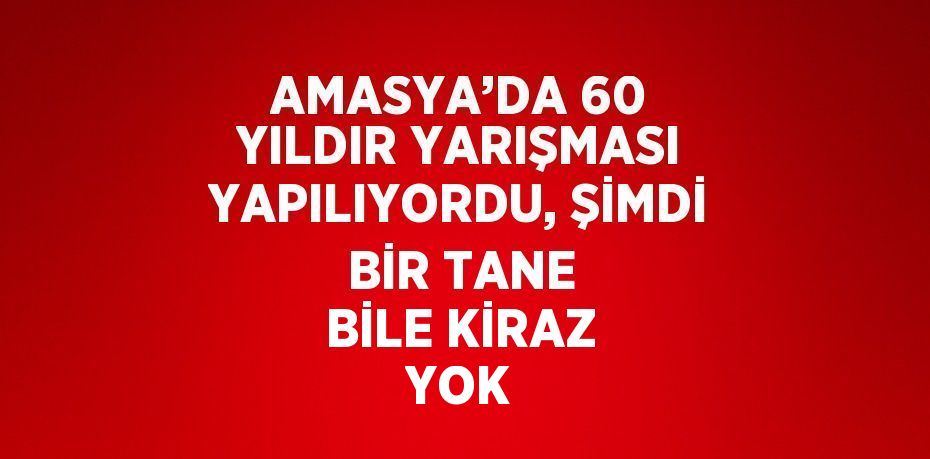 AMASYA’DA 60 YILDIR YARIŞMASI YAPILIYORDU, ŞİMDİ BİR TANE BİLE KİRAZ YOK