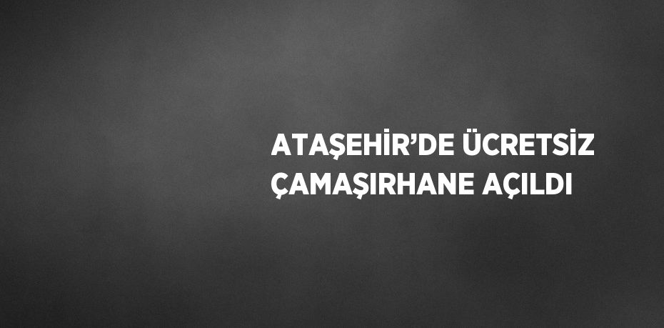 ATAŞEHİR’DE ÜCRETSİZ ÇAMAŞIRHANE AÇILDI