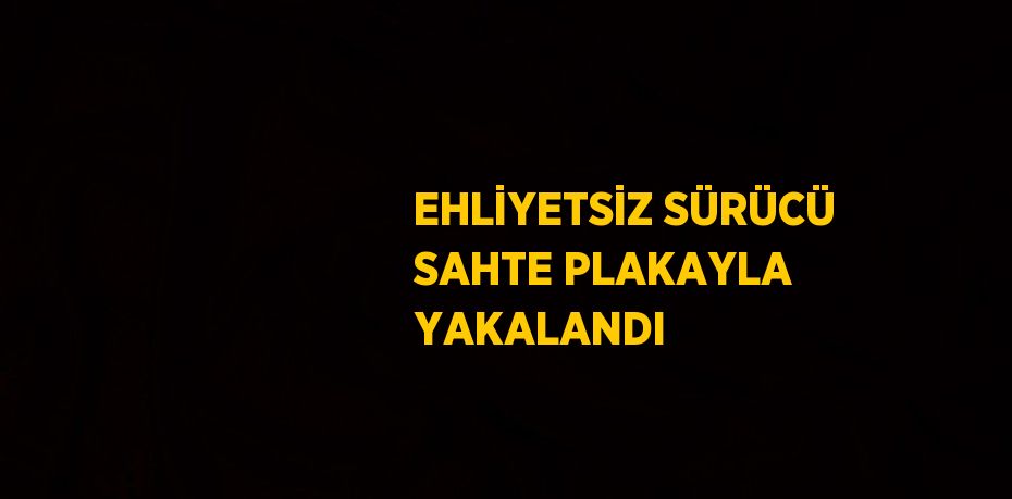EHLİYETSİZ SÜRÜCÜ SAHTE PLAKAYLA YAKALANDI