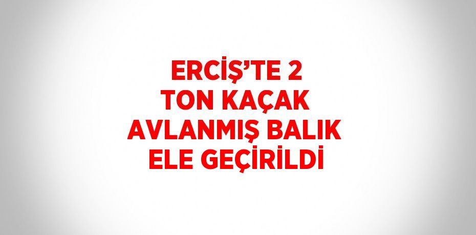 ERCİŞ’TE 2 TON KAÇAK AVLANMIŞ BALIK ELE GEÇİRİLDİ