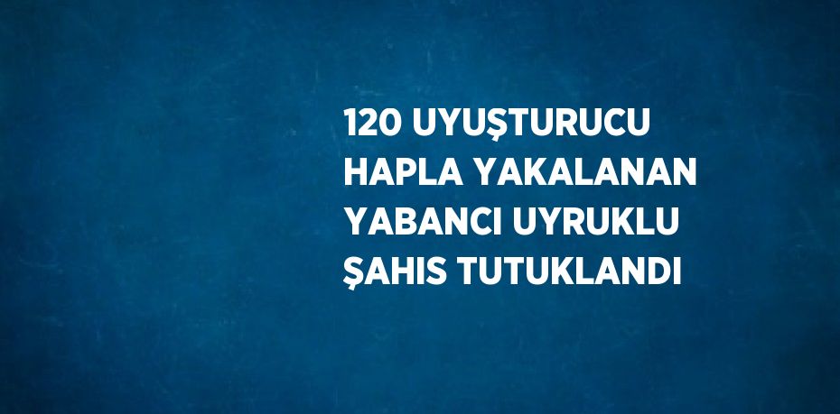 120 UYUŞTURUCU HAPLA YAKALANAN YABANCI UYRUKLU ŞAHIS TUTUKLANDI