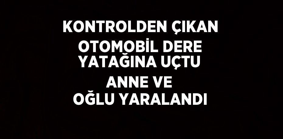 KONTROLDEN ÇIKAN OTOMOBİL DERE YATAĞINA UÇTU ANNE VE OĞLU YARALANDI