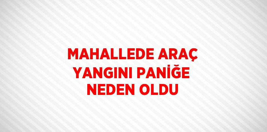 MAHALLEDE ARAÇ YANGINI PANİĞE NEDEN OLDU