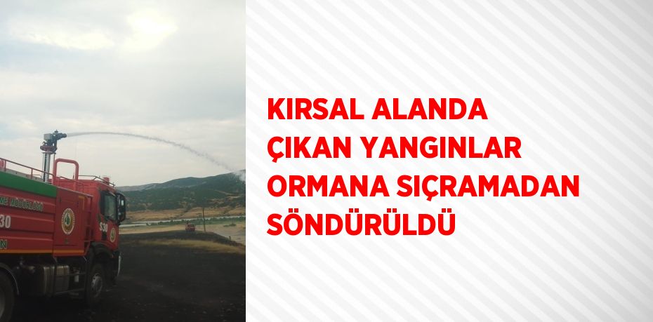 KIRSAL ALANDA ÇIKAN YANGINLAR ORMANA SIÇRAMADAN SÖNDÜRÜLDÜ