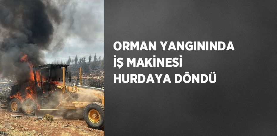 ORMAN YANGININDA İŞ MAKİNESİ HURDAYA DÖNDÜ