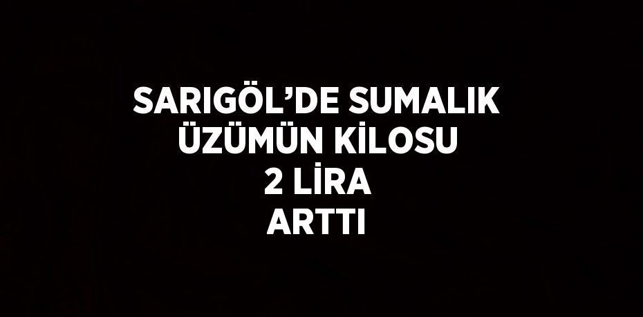 SARIGÖL’DE SUMALIK ÜZÜMÜN KİLOSU 2 LİRA ARTTI