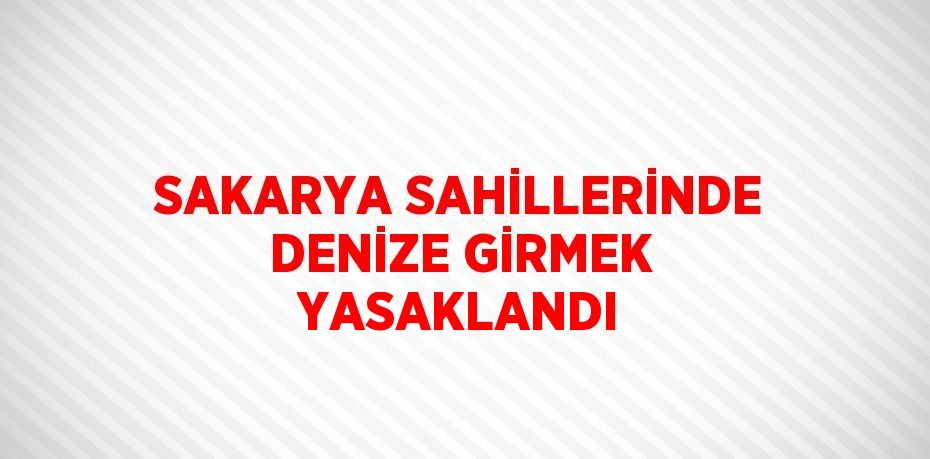 SAKARYA SAHİLLERİNDE DENİZE GİRMEK YASAKLANDI