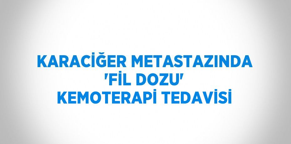 KARACİĞER METASTAZINDA 'FİL DOZU' KEMOTERAPİ TEDAVİSİ