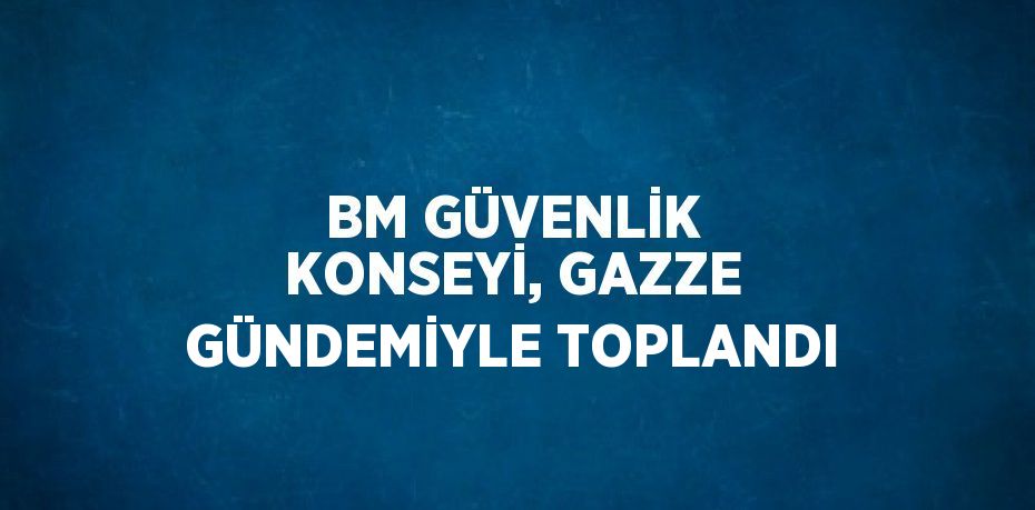 BM GÜVENLİK KONSEYİ, GAZZE GÜNDEMİYLE TOPLANDI