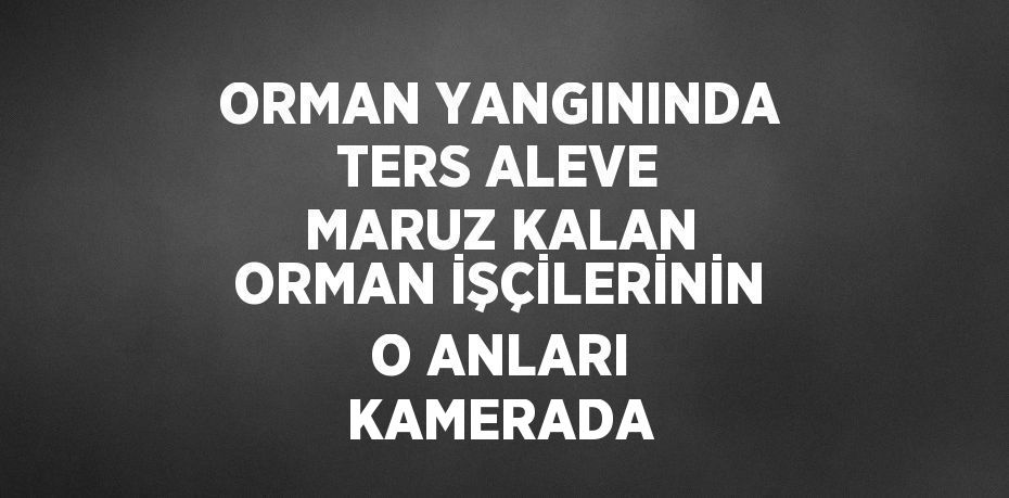 ORMAN YANGININDA TERS ALEVE MARUZ KALAN ORMAN İŞÇİLERİNİN O ANLARI KAMERADA