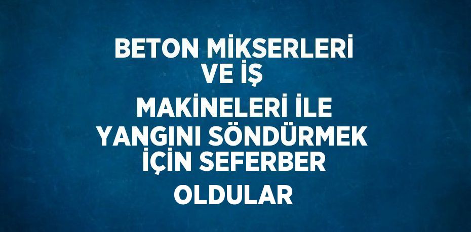 BETON MİKSERLERİ VE İŞ MAKİNELERİ İLE YANGINI SÖNDÜRMEK İÇİN SEFERBER OLDULAR