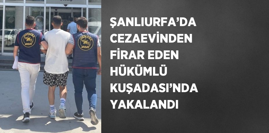 ŞANLIURFA’DA CEZAEVİNDEN FİRAR EDEN HÜKÜMLÜ KUŞADASI’NDA YAKALANDI