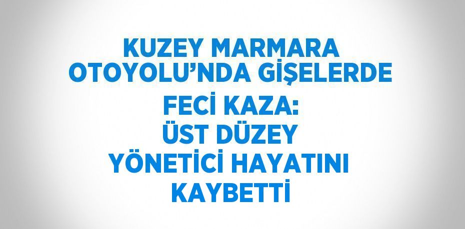 KUZEY MARMARA OTOYOLU’NDA GİŞELERDE FECİ KAZA: ÜST DÜZEY YÖNETİCİ HAYATINI KAYBETTİ
