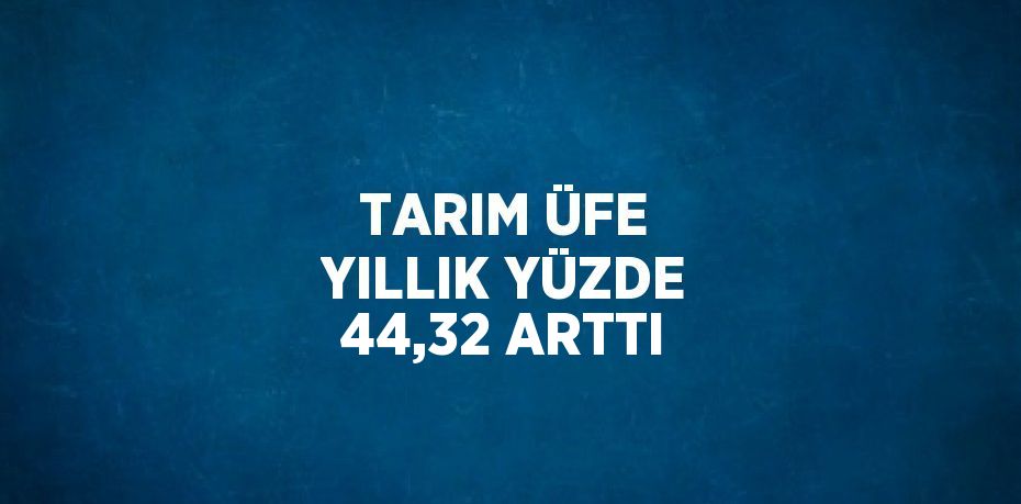 TARIM ÜFE YILLIK YÜZDE 44,32 ARTTI